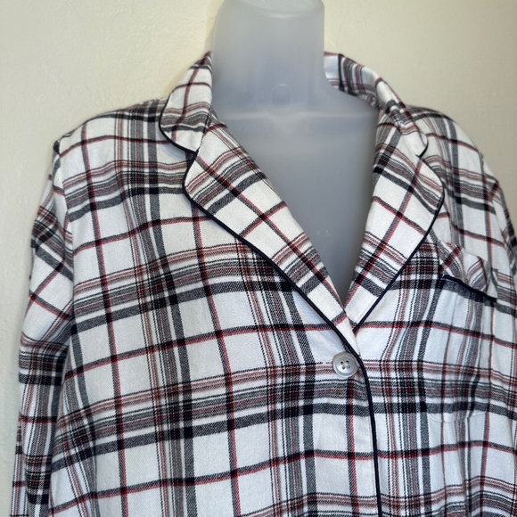 Madewell Plaid Flannel PJ Top Mens Tailored Style Button Up Pocket Sleep Shirt - Picture 4 of 16